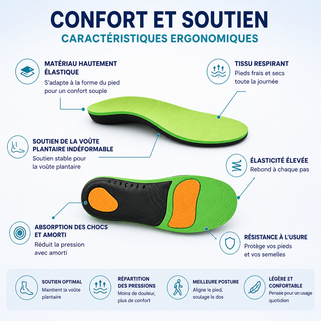 Semelles Orthopédiques - Soulagement Pieds