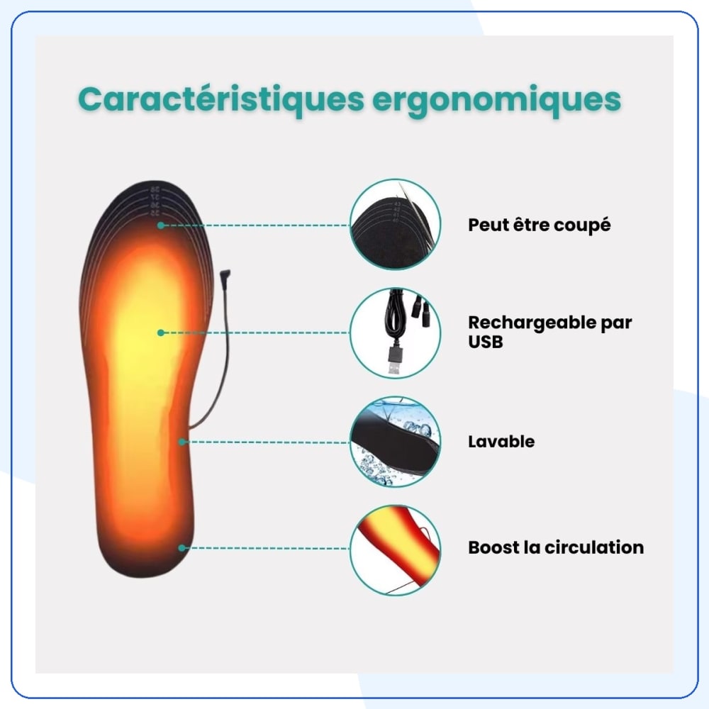 Semelles Chauffantes Électriques pour Travail & Outdoor — vue 5