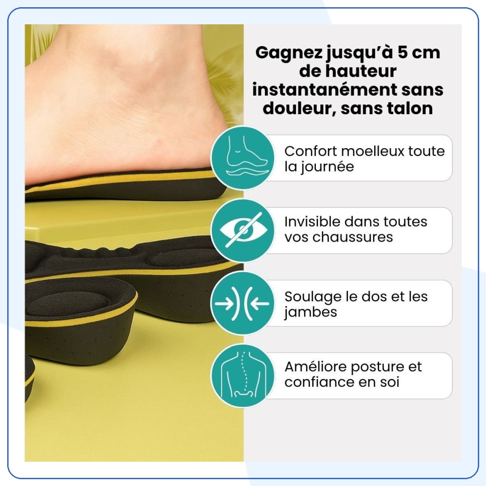 Semelles Gain de Taille Invisibles - Confort Quotidien — vue 3