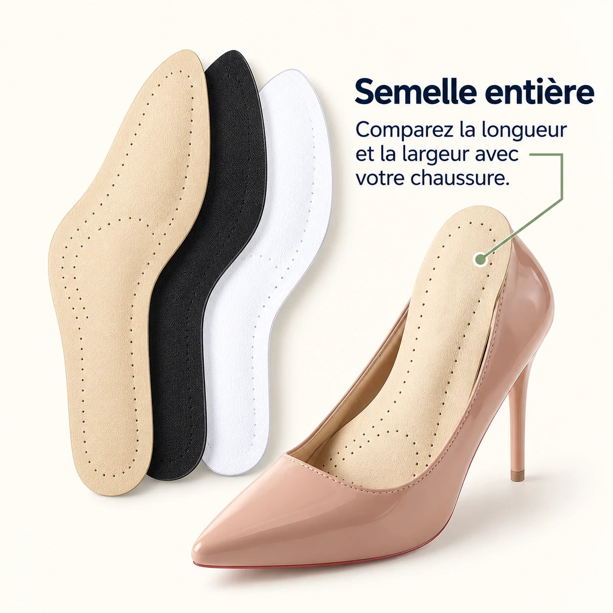 Semelles Confort Cuir pour Talons Hauts — vue 4