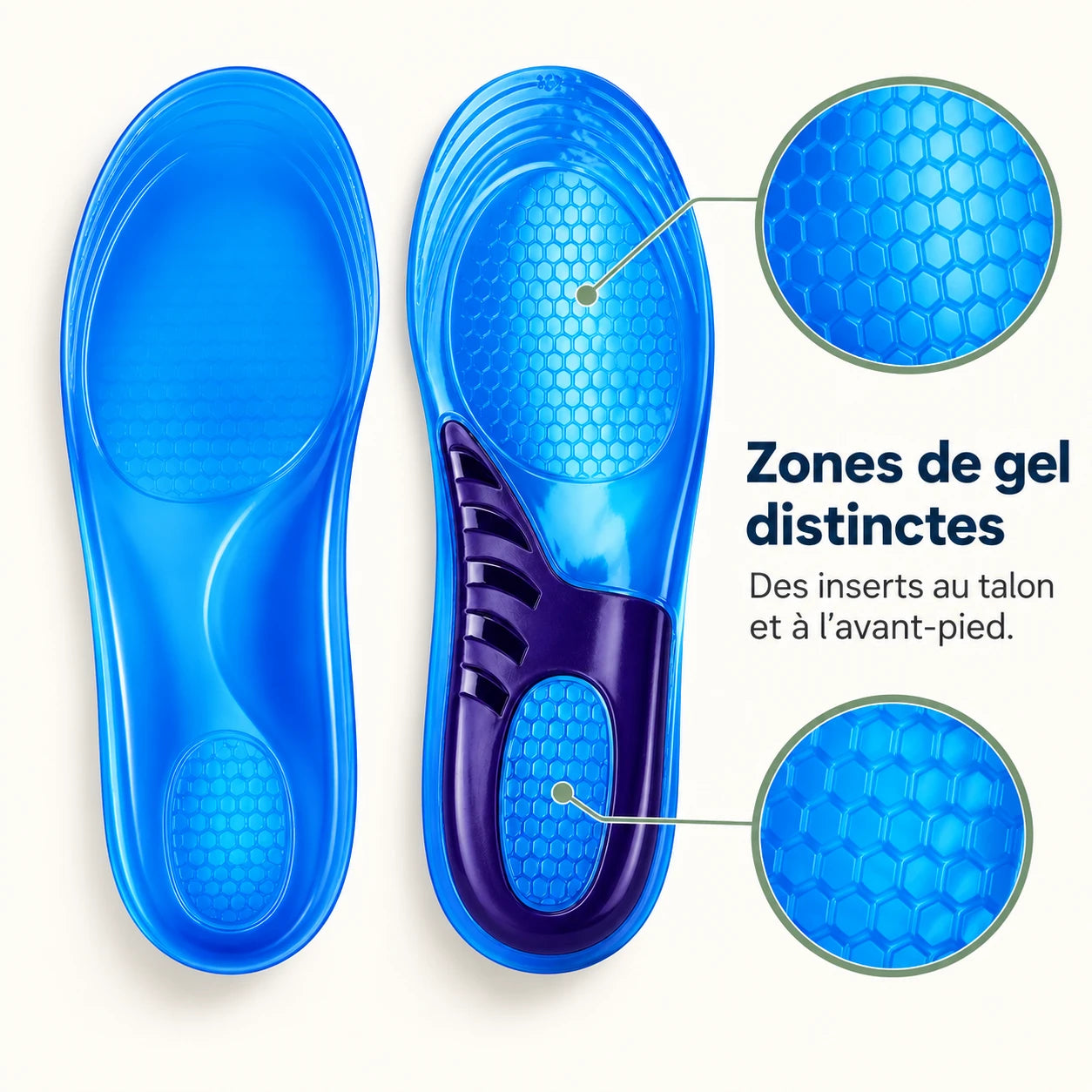 Semelles Gel Confort et Soutien Pieds